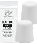 Universal Fit Toilet Bolt Caps 1/4 Inch or 5/16 Inch, 2 Pack, Quick Snap On Covers That Stay In Place, Paintable - two white caps