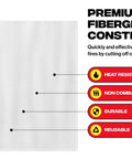 All In One Fire Safety Kit With Four Kitchen Fire Blankets, fiberglass material features heat resistance and durability