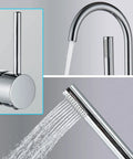 Modern Freestanding Bathtub Faucet Set With Floor Mounted Clawfoot Tub Mixer And Hand Sprayer Chrome Finish detailed view