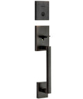 Front Door Lock And Deadbolt Entry Handleset Exterior Only In Venetian Bronze With Pick Resistant SmartKey Rekey Security Use With Interior Handle Sold Separately visible in full view