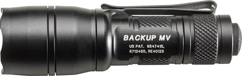 Side view of Dual Output LED Backup Flashlight with MaxVision Beam Technology for Everyday Carry; compact pocket-sized rugged build