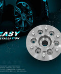 Front Wheel Bearing And Hub Assembly 515121 For Chevrolet Colorado 2009 2010 2011 2012 And GMC Canyon 2009 2010 2011 2012 4WD ABS 6 Lug Replacement Driver Or Passenger Side, shown next to a car wheel, emphasizing easy installation