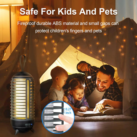 2 In 1 Cordless Bug Zapper Outdoor Rechargeable Mosquito Killer Lamp For Patio Backyard Garden Campsite Indoor Use Black