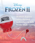 Frozen Themed Kids Fishing Set bobber with safety hook hiding technology, featuring Disney Frozen II design, kid-friendly gear