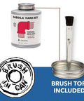 Hard Setting Permanent Thread Sealant With Fast Dry Red Varnish For PVC Metal Rubber Wood And More Heavy Duty Leak Proof Seal In A Brush In Cap Applicator BT04 One Quarter Pint Can with brush top