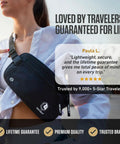 Person wearing Hidden Money Belt For Travel With RFID Blocking Passport Holder And Slim Body Wallet Under Clothes For Men And Women