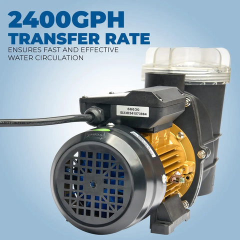 No Nonsense 0.75 HP High Flow Pond And Pool Pump with Strainer Basket 2400 GPH and 1.5 Inch NPT Inlet and Outlet DIY Install