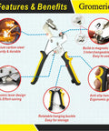 Gromerior handheld press with ergonomic design features for Premium Snap Fastener Kit With Case 100 Sets Of 15mm Stainless Steel Snaps Heavy Duty Snap Button Kit For Fabric And DIY Sewing Leather Boat Covers Canvas Tarps And Repairs Includes Handheld Press And 3 Interchangeable Bases