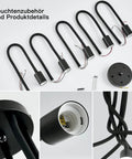Components of Dope Five Light Modern Industrial Sputnik Ceiling Light With Adjustable Arms Black Metal Semi Flush Mount Chandelier
