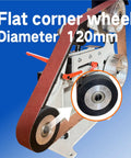 Tough As Nails 2X72 Belt Grinder Sander flat corner wheel with 120mm diameter for precise metal and woodworking.