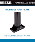 Round A-Frame Trailer Jack With 2000 LB Lift Capacity showing detachable foot plate feature
