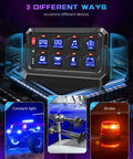 Wireless Switch Panel 12V 8 Gang With Remote Control display panel showing modes for off-road lights and gear.