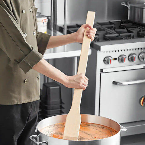 Heavy Duty 36 Inch Wooden Cooking Paddle For Mixing Stirring Brewing Grillin And Boilin Crawfish Sauces Stews And Soups Made From Unstained Natural Wood For A Chemical Free Safe Kitchen Tool used in a large pot