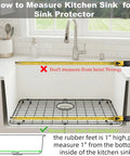 Measuring kitchen sink for Black Stainless Steel Sink Grid For Kitchen Sinks 24 15/16 By 13 1/8 Inch Pro Grade Bottom Protector