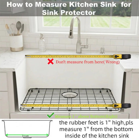 Measuring kitchen sink for Black Stainless Steel Sink Grid For Kitchen Sinks 24 15/16 By 13 1/8 Inch Pro Grade Bottom Protector
