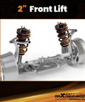Top Shelf Front Leveling Struts For Chevrolet Silverado And Gmc Sierra 1500 Trucks 2014 2018 showing 2-inch lift struts with coil springs.