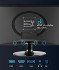Back view of 17.3 Inch HD Plus Monitor With HDMI VGA Built In Speakers 60Hz Refresh 5ms Response Time VESA mountable.