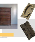 Retro Rectangle Pull Handles With Screws For Furniture on cabinet, showing antique bronze look and hidden screws design