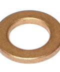 Bronze Machine Bushings Set Three Quarters By One And a Quarter By One Eighth Inch Six Pack Durable Bronze Bearings For Hubs And Linkages Ideal For Home Farm Auto And Industrial Use With Light Zinc Plating, single bronze bushing close-up
