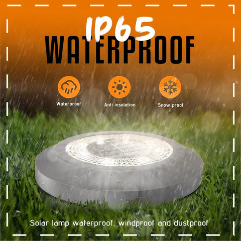 Outdoor Solar Lights For Garden And Pathway With 8 LED IP65 Waterproof Landscape Lighting in rain demonstrating durability.