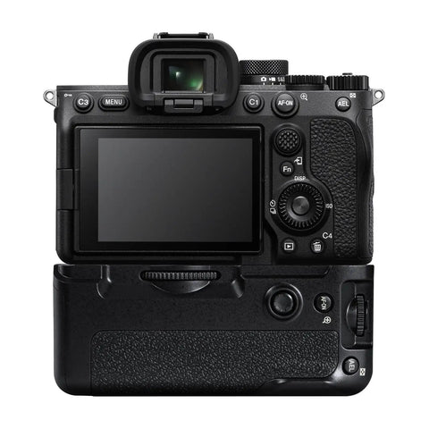 Back view of camera with Beast Battery Grip For Alpha Cameras A7 IV A9 II A7R IV A7R V A7S III A1 Replacement Vertical Grip With NP-FZ100
