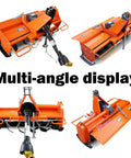37 Inch 3 Point Rotary Tiller Attachment For Cat 1 Tractors 15 To 25 HP With 540 RPM PTO Drive Cultivator multi-angle view