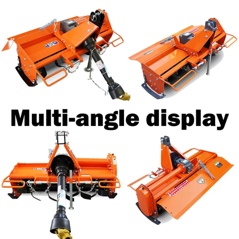 37 Inch 3 Point Rotary Tiller Attachment For Cat 1 Tractors 15 To 25 HP With 540 RPM PTO Drive Cultivator multi-angle view