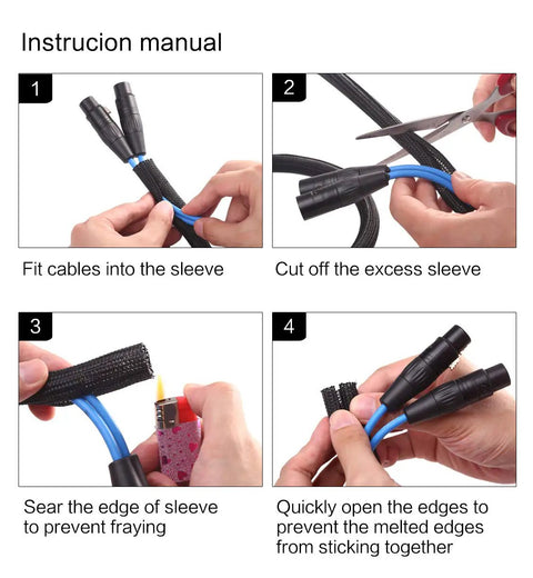 Instruction manual for 25 Foot 1.25 Inch Cord Protector Wire Loom Tubing Cable Sleeve Split Sleeving for USB Power HDMI Audio Cables
