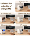 Kickass Retro Dock Station For Mac Mini M4 Pro With Built In Cooling Fan And Five Inch HD Screen showing digital features and desktop clock.