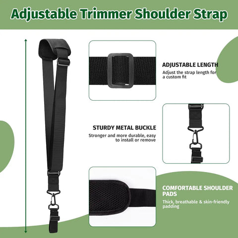 Upgraded Ergonomic Weed Eater Handle With Non Slip Grip Adjustable Shoulder Harness And Bracket Clamp.