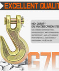 Ten Pack Heavy Duty Chain Hooks Forged Grade 70 Grab Hook showing G70 marking and galvanized carbon steel finish