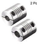 Heavy Duty Zero Backlash Spring Beam Coupler Connects 10Mm To 11Mm Shafts Hella Precise Aluminum Alloy two pieces close-up view.