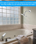 Solid Brass Shower Connector Ball Joint Swivel Adapter Chrome, Adjustable Shower Arm Extension, Leak Free Universal Shower Head Holder, Built To Last Brass Construction For High Pressure Easy Install mounted in bathtub shower