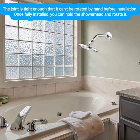 Solid Brass Shower Connector Ball Joint Swivel Adapter Chrome, Adjustable Shower Arm Extension, Leak Free Universal Shower Head Holder, Built To Last Brass Construction For High Pressure Easy Install mounted in bathtub shower