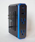 V Series Wall Power Four Outlet Surge Protector With 3000 Joules, EMI RFI Filtration, USB C 20W PD Fast Charger, black device