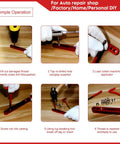 Image illustrating the steps in using the 15 Pcs Thread Inserts M14x1.5 Female Thread Repair Kit with Spark Plug Helicoil Set for Auto Repair DIY.