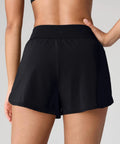 Athletic Running Shorts With Two Point Five Inch Lined Boxer Brief Inseam High Waisted Stay Put Fit back view