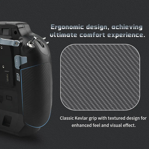 Ergonomic Kevlar grip on 16 Channel OpenTX RC Transmitter With Dual Band 2.4G And 900MHz Hall Effect Gimbals