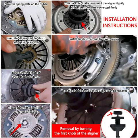 Must Have Clutch Alignment Tool Kit For Most Cars And Light Trucks Universal Single Disc Alignment Plates With Plastic Sleeves Easy Flywheel Alignment DIY Gearhead Favorite For Auto Repairs in use during installation steps