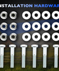 Hardware kit with six screws, nuts, and washers for 9x9 Inch Black Sliding Grain Gate Kit For Grain Handling Fits Sliding Gates