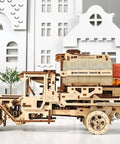 3D Wooden Puzzle Kit Mechanical Tanker Truck With Real Opening Tanker Cap Twist Knob Unfolds In A Snap Fits Standard 0.33 L Cans Open Frame Design For A Raw Rustic Look And Hands On STEAM Learning, wooden model with can