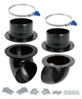 4 Inch Cyclone Dust Collection Elbows And Couplers Separator Kit For Woodworking with hose clamps and installation hardware.