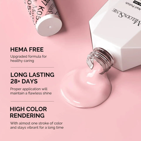 HEMA Free Gel Nail Polish 0.5 Fl Oz Thick Beige Pink Soak Off UV Nail Polish Non Toxic Long Lasting Low Odor Safe For Sensitive Nails
