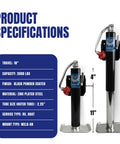 Jeremywell 2000 lbs trailer tongue jack, black powder-coated steel, weld-on mount; two jacks shown.