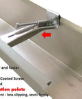 25 Pack Quick Screw Set For 5 Inch Aluminum Hidden Rain Gutter Brackets Clip Style Hangers With Pre Inserted No Fuss Install 3 Inch Long Quarter Inch Hex Head Self Drilling Screws For K Style Gutters installed on aluminum gutter