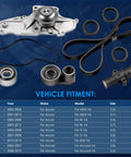 Engine Timing Belt Kit With Water Pump For Honda And Acura V6 Cars 2003-2018 DIY Friendly Includes Tensioner