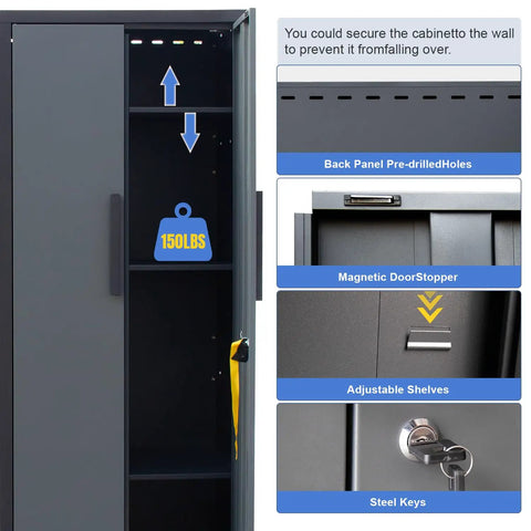 Pro Grade Heavy Duty Garage Corner Storage Cabinet System With Workbench And Pegboard 15 Piece Set lockable doors