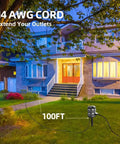 House exterior with Outdoor Remote Control Power Strip With 100 Foot Waterproof Extension Cord And Six Independently Controlled Grounded Outlets