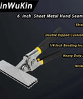 6 Inch Hand Seamer With Straight Jaw For Sheet Metal Bending And Flattening, ergonomic handle, steel construction, easy grip