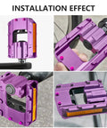 Foldable Bike Pedals Aluminum Alloy 9 Sixteenth Inch With Reflective Strips Non Slip Wide Flat Pedals Purple on bike